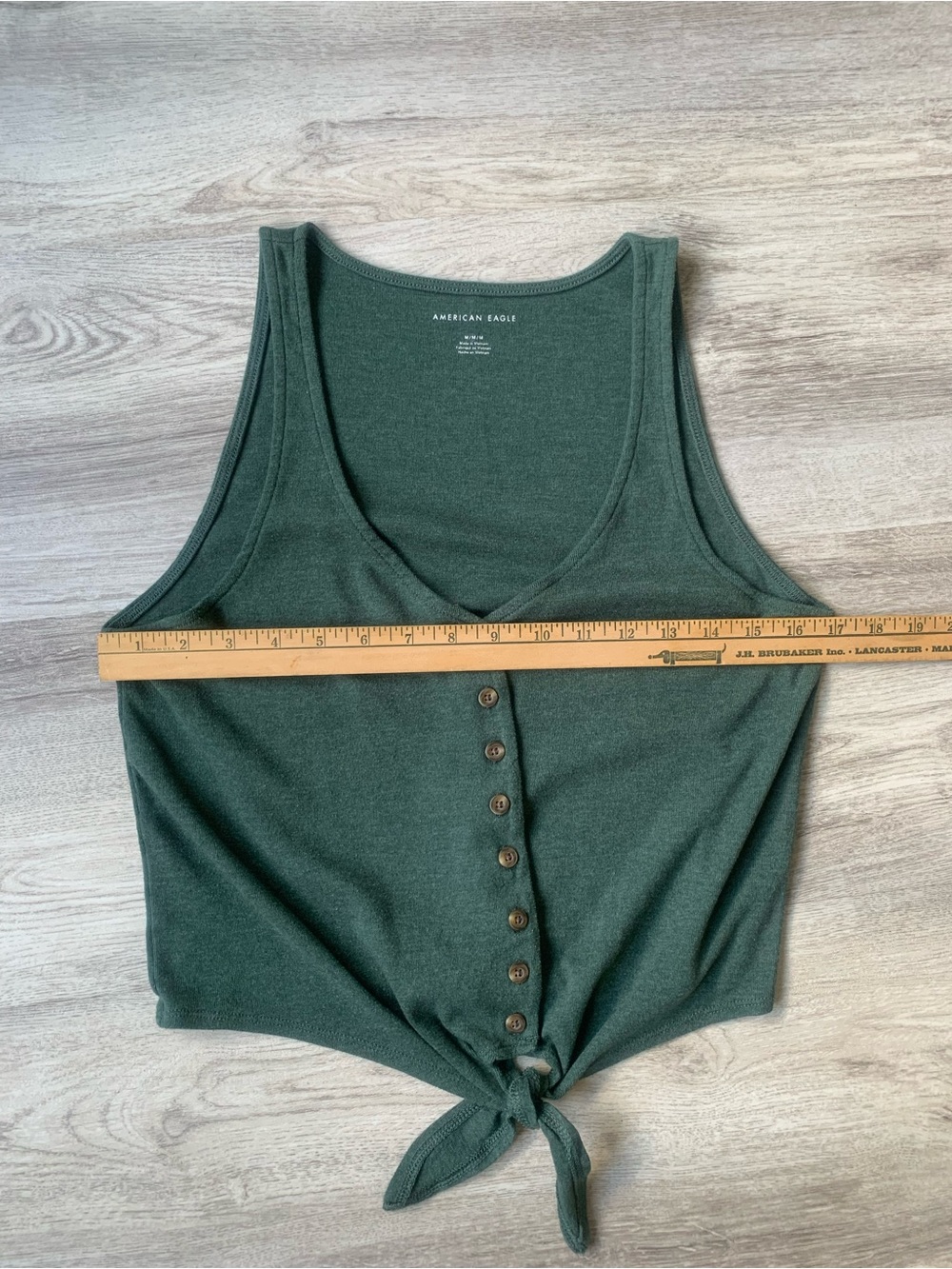 American Eagle Outfitters Button Front Tank with tie hem green size medium - Picture 3 of 8